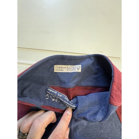 Outdoor Voices Colorblock Leggings Yoga Blue Red XS - Picture 3 of 5